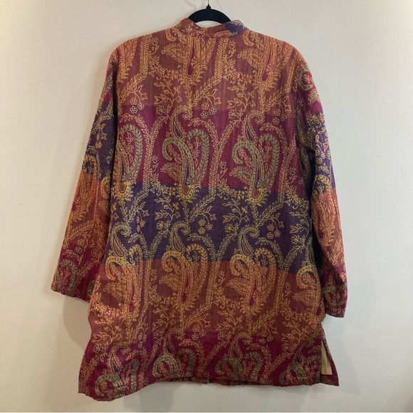 COLDWATER CREEK Sz PXL Made in India Lined Paisley Colourful Buttoned Blazer - Picture 7 of 9